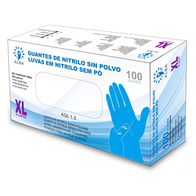 Luva NITRILE sem pó (100 pcs)