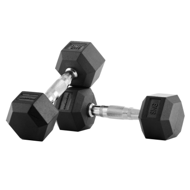 Mancuernas de goma hexagonales 9 kg