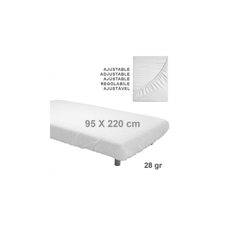 Sábana ajustable SMS Plus 28 gr Blanco 95 x 220 (100 uds)