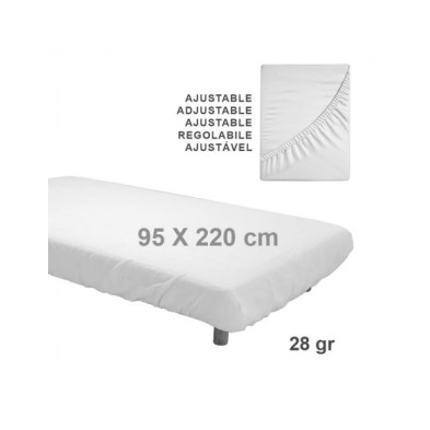 Sábana ajustable SMS Plus 28 gr Blanco 95 x 220 (100 uds)