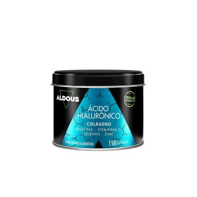 Ácido Hialurónico com colagénio, biotina, vitaminas e minerais Aldous. 150 cápsulas