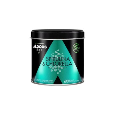 Mistura orgânica de spirulina e chlorella Aldous. 600 tablets