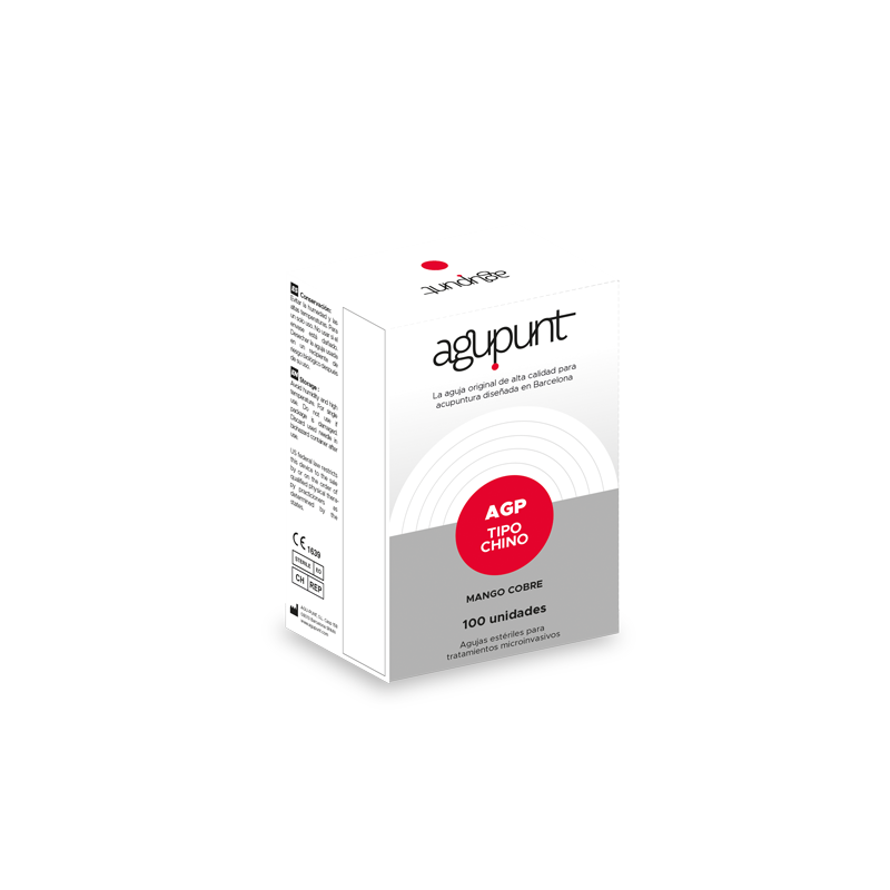 Aguja acupuntura MANGO COBRE envase papel (200 Unid.)